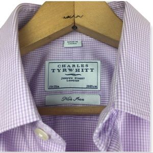 Charles Tyrwhitt Lilac Gingham NonIron Shirt